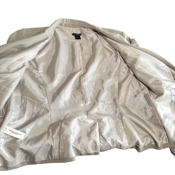 Classic Ann Taylor Suit Jacket Size 14 Beige Tan Womens Office Siren Business - Picture 7 of 10